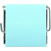 Spirella MSV Toiletrolhouder wand/muur - metaal en MDF hout klepje - lichtblauw - Toiletrolhouders