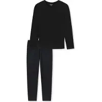 Schiesser Pyjama lang 'UNCOVER Night' zwart