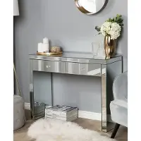 Beliani MARLE - Kaptafel - Zilver - Glas