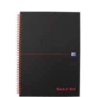 Oxford Black n' Red spiraalschrift karton A4 geruit 90 g/m² 70 vellen