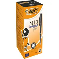 BIC Clic M10 Intrekbaar Balpen Zwart 0,4 mm Medium Balpen 50 Stuks