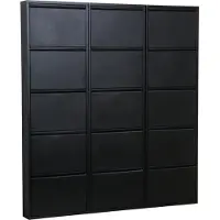 Hioshop Pisa schoenenkast zwart metaal met 5 vakken - set van 3.