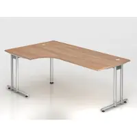 Hjh OFFICE PRO NANO 82 S - 200 x 120 Walnoot/Zilver
