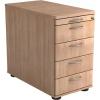 Hjh OFFICE PRO SIGNA SC50 BM - Rolcontainer Hout Walnoot met 4 lades Metalen handgreep
