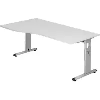 Hjh OFFICE PRO MEGA 18 S - 180 x 100 Tafelhoogte I In hoogte verstelbaar Wit/Zilver