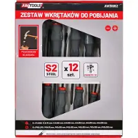 AWTOOLS Schroevendraaierset - - - 12 stuks - Verstevigd CrV S2 staal - Antislip TPR handvat