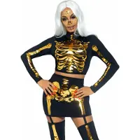 Leg avenue PC Gouden Skelet bevat - GROOT / ZWART/GOUD
