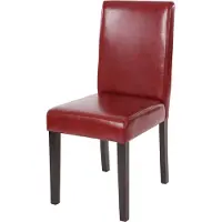 MCW Eetkamerstoel Littau, keukenstoel, kunstleer ~ rood, donkere poten