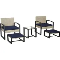 Casa.pro Tuinset 'Calvello', 5-delig. Bestaat uit een tafel, 2 stoelen en 2 voetenbankjes