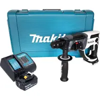 Makita Boormachine + slagboor, DHR 202 SG1W Accu boormachine 18 V 20 mm 2.0 J wit + 1x oplaadbare accu 6.0 Ah + lader + koffer (Oplaadbare batterij)