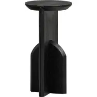 Woood smalle bijzettafel Kioni - Acacia Hout - Zwart - 58x30x30 cm