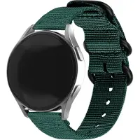 Strap-it Nylon gesp smartwatch bandje - geschikt voor Polar Ignite / Ignite 2 / Ignite 3 / Unite / Pacer - donkergroen