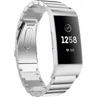 Strap-it Luxe metalen bandje - geschikt voor Fitbit Charge 3 / Fitbit Charge 4 - zilver