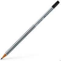 Faber-Castell GRIP 2001 Kleurpotlood B met gum Zwart Set van 12 (Import Verenigd Koninkrijk)