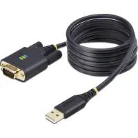 StarTech.com 2m USB naar Serieel Adapter Kabel, COM Retention, FTDI, USB-A naar DB9 RS232, LED Indicators, Verwisselbare DB9 Schroeven / Moeren