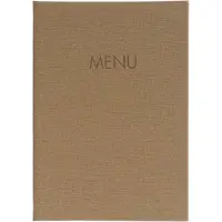 Sigel menukaartmap, DIN A5, gummibinding, reliëf, beige, 5 stuks + 2 dubbele transparante hoezen