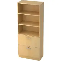 Hjh OFFICE PRO SIGNA G 7300 RE - Esdoorn Hoogte van de map | 5 OH Kast met ophangsysteem ( afsluitbaar) Rail handvat (kunststof)