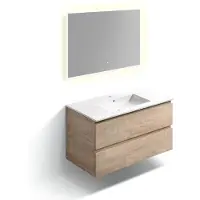 Clou Badmeubelset met spiegel inbe 100 cm grieks eiken