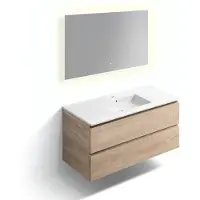Clou Badk.meubelset 120cm met wastafel en spiegel, Grieks eiken