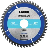 Labor HM cirkelzaagblad hout 165x30x2,2mm 48T