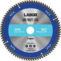 Labor HM cirkelzaagblad glasvezel 250x30x2,8mm 80T