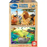 Educa puzzel - 2 houten puzzels 50 stukjes - animal friends