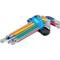 Bgs Stiftsleutelset - meerkleurig - Torx met boring T10 - T50 - 9 delig