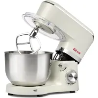 Girmi IM47, staande mixer, beige, roestvrij staal, geschikt voor kneden, mengen en kloppen, inhoud 6 liter, draaibaar, 1500 watt
