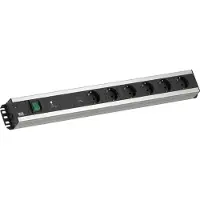 Bachmann stekkerdoos 6xCEE7/3 1xGVS-Plus 1xschakelaar 2,0m