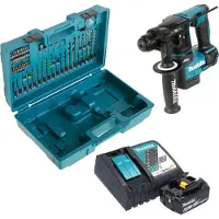 Makita DHR 171 RG1X3 accuklopboormachine 18 V 1,2 J SDS-Plus Brushless + 1x oplaadbare accu 6,0 Ah + lader + 65-delige accessoireset + koffer