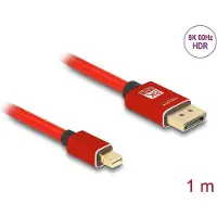 DeLOCK Mini DisplayPort to DisplayPort cable 8K 60 Hz 1 m red metal without latch