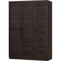 En.casa Kledingkast Finning 176x120x52 cm met 3 lades walnootkleurig donker []