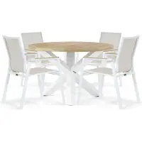 Lifestyle Garden Furniture Lifestyle Fiora/Wellington 120 cm dining tuinset 5-delig