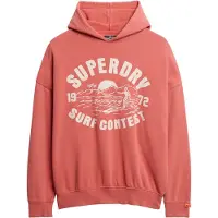 Superdry Sweatshirt 'Lo-Fi' lichtbeige / watermeloen rood