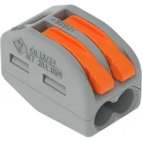 Wago 222 Lasklem Flexibel: 0.08-4 mm² Massief: 0.08-2.5 mm² Aantal polen: 2 50 stuk(s) Grijs, Oranje