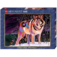 Heye Puzzle Puzzel Night Wolf - 1000 stukjes - Mysterieuze afbeelding van wolf in de nacht