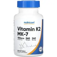 Nutricost Nutricost, Vitamin K2, 100 mcg, 240 Softgels