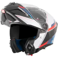 Bogotto FF404 Ezion Zwart Wit Rood Blauw Systeemhelm Maat XL