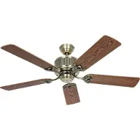 CasaFan Plafondventilator ECO ELEMENTS, eiken/messing, Ø 132 cm, stil ELEMENTS, hout donker, Woon-/ Eetkamer, Hout