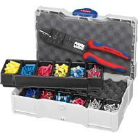Knipex 97 90 25 Krimptangset 301-delig Geïsoleerde kabelschoenen, Ongeïsoleerde connectoren (male), Platte stekkers, Platte insteekhulzen, Geïsoleerde