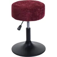 MCW Kruk -C22, kruk make-up kruk, in hoogte verstelbaar draaibaar Ø 37cm stof chenille (465g/m²) MVG ~ bordeaux