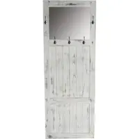 MCW Kapstok Wandkapstok met spiegel Muurhaken 180x65x7cm, shabby look, vintage ~ wit