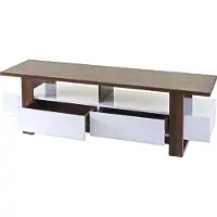Mendler TV-rek -B51, TV-tafel lowboard meubel, 3D structuur hoogglans walnoot look 46x150x45cm