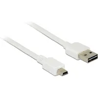DeLOCK Mini USB naar Easy-USB-A kabel - USB2.0 - tot 2A / wit - 3 meter