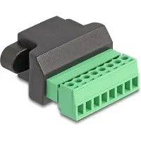 DeLOCK RJ45 jack to Terminal Block Adapter for Installation 8 pin 2-part