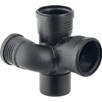 Geberit Sanitair installatiemateriaal, Silent-PP Schachtbocht 87,5° rechts 90mm/75mm/90mm