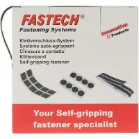 FASTECH B20-SKL999905 Klittenband Om vast te plakken Hotmelt Haak- en lusdeel (l x b) 5000 mm x 20 mm Zwart 5 m