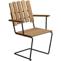Grythyttan Stålmöbler A2 fauteuil Geoliede eiken-zwart