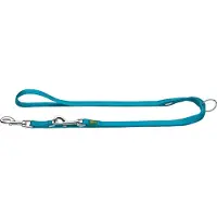 Hunter - Verstellbare Führleine Nylon - Hondenriem Länge max. 200 cm - Breite 2,5 cm, blauw
