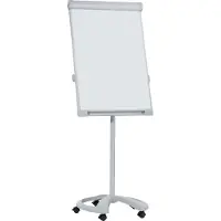 Franken Flipchart Mobil Deluxe (b x h) 67 cm x 95 cm Lichtgrijs Incl. opbergbakje, Afwisbaar, In hoogte verstelbaar, Beschrijfbaar, Magneetband, Incl.